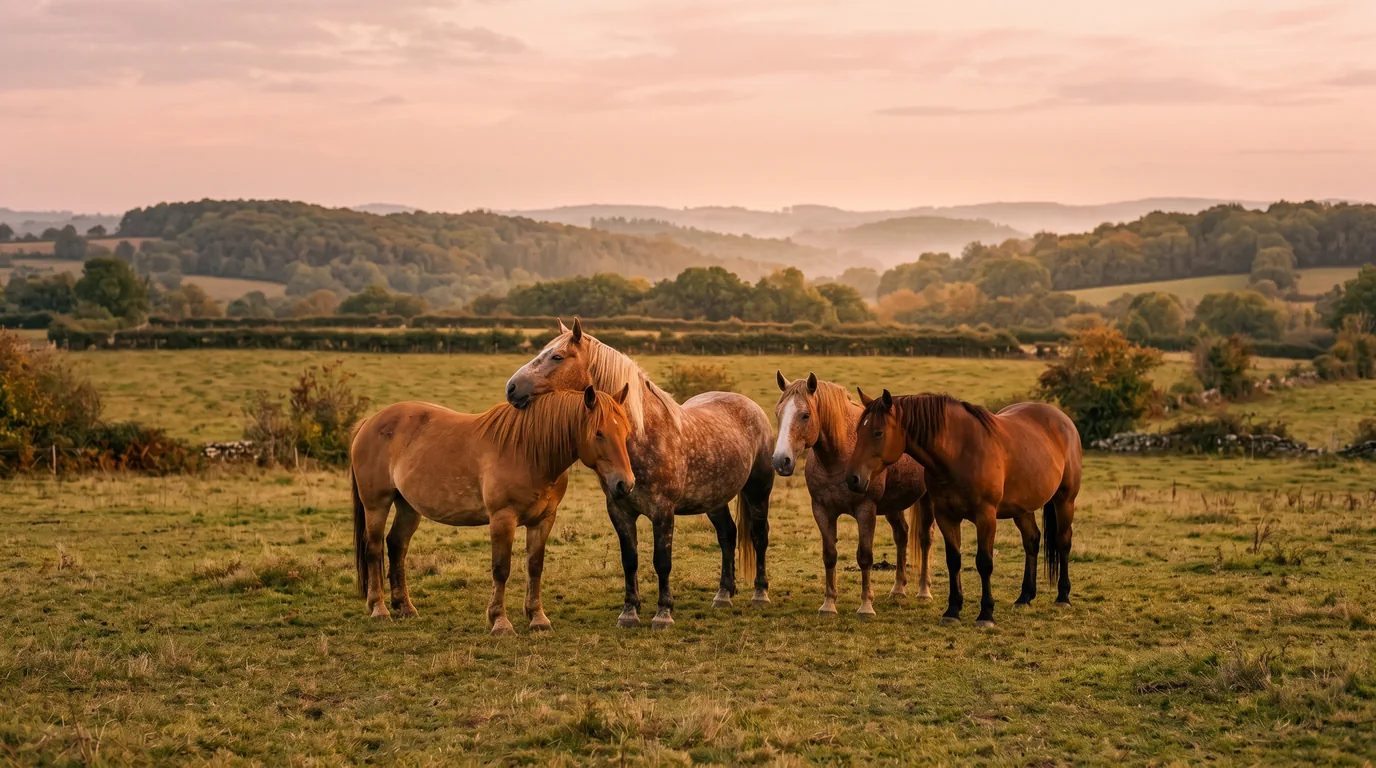 Les chevaux du L'Éperon Laurentais en liberté, Dordogne